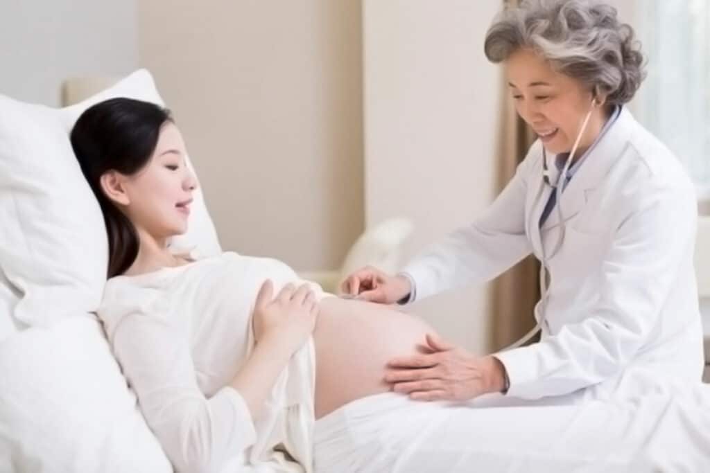 Madre incinta visitata dal medico di Beike